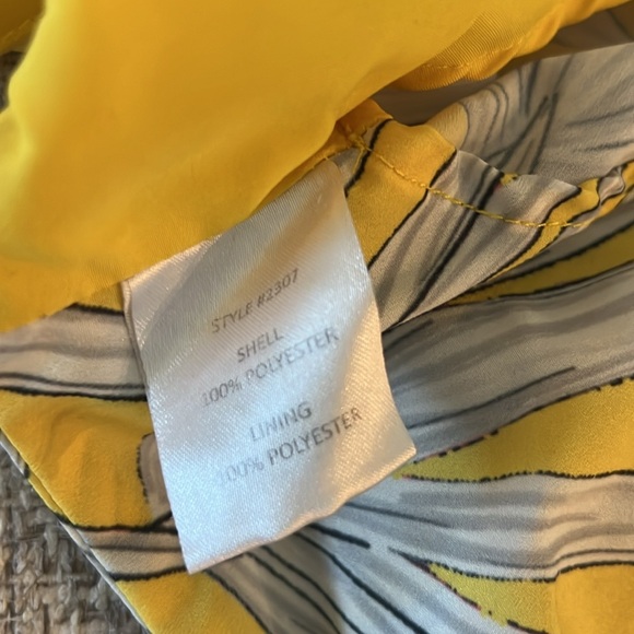 HUTCH Yellow Palm Leaf Tie Front Cropped Top - Picture 5 of 7